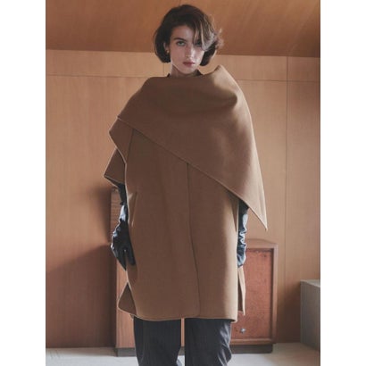 【尾州】Double Melton Poncho Coat （キャメル）｜詳細画像