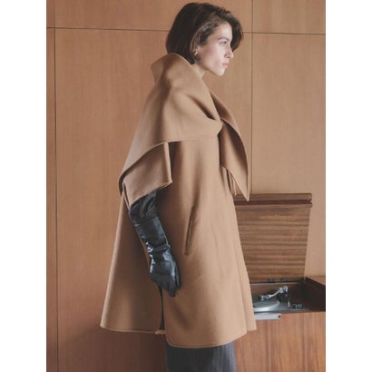 【尾州】Double Melton Poncho Coat （キャメル）｜詳細画像