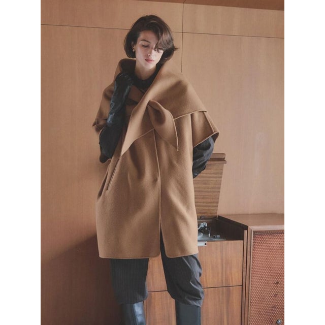 【尾州】Double Melton Poncho Coat （キャメル）