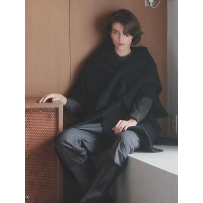 【尾州】Double Melton Poncho Coat （ブラック）｜詳細画像