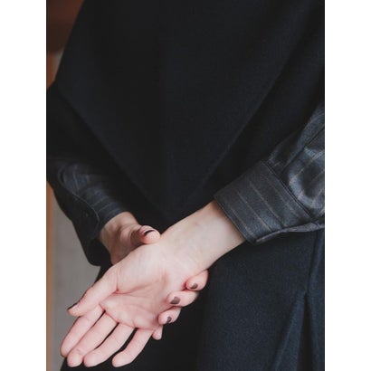 【尾州】Double Melton Poncho Coat （ブラック）｜詳細画像