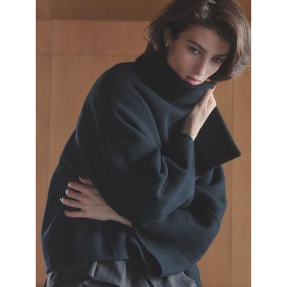 【尾州】Double Melton Standcollar Short Coat （ブラック）｜詳細画像