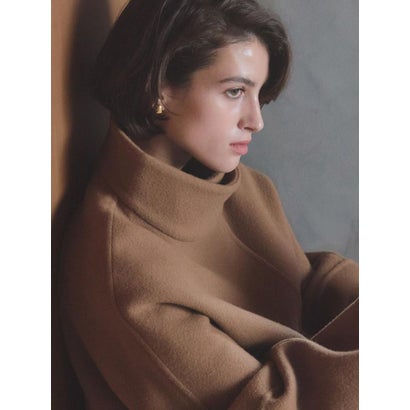 【尾州】Double Melton Standcollar Short Coat （ライトグレージュ）｜詳細画像