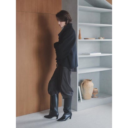 【尾州】Double Melton Standcollar Short Coat （ライトグレージュ）｜詳細画像