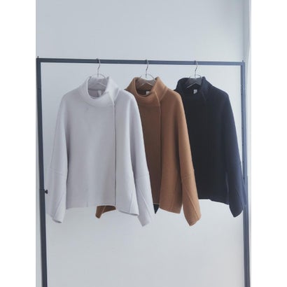 【尾州】Double Melton Standcollar Short Coat （ライトグレージュ）｜詳細画像