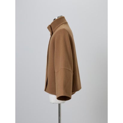 【尾州】Double Melton Standcollar Short Coat （ライトグレージュ）｜詳細画像