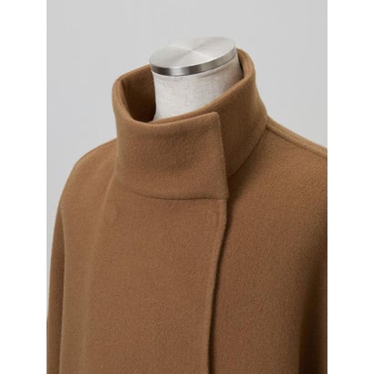 【尾州】Double Melton Standcollar Short Coat （ライトグレージュ）｜詳細画像