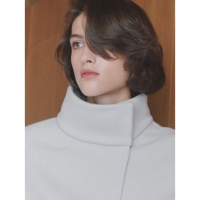 【尾州】Double Melton Standcollar Short Coat （ライトグレージュ）｜詳細画像