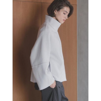 【尾州】Double Melton Standcollar Short Coat （ライトグレージュ）｜詳細画像