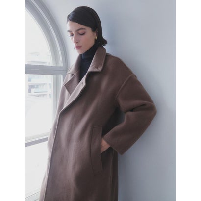 【尾州】Merino Wool Long Coat （ダークブラウン）｜詳細画像
