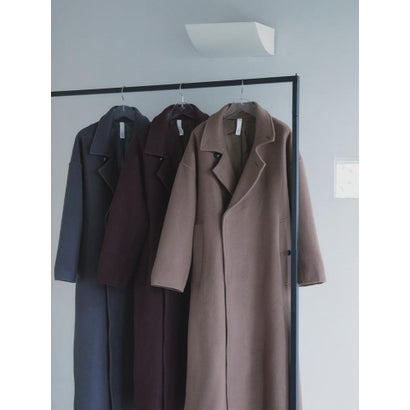 【尾州】Merino Wool Long Coat （ダークブラウン）｜詳細画像