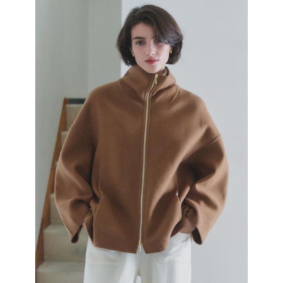 【尾州】Double Melton Zip Coat （キャメル）｜詳細画像