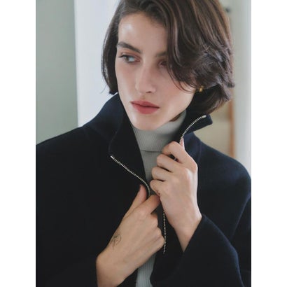 【尾州】Double Melton Zip Coat （キャメル）｜詳細画像