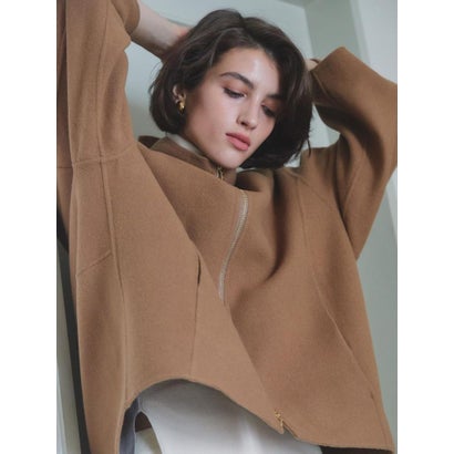 【尾州】Double Melton Zip Coat （キャメル）｜詳細画像
