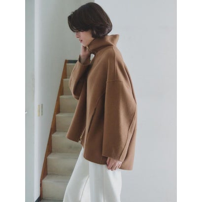 【尾州】Double Melton Zip Coat （キャメル）｜詳細画像