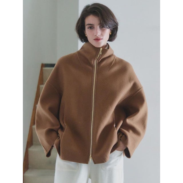 【尾州】Double Melton Zip Coat （キャメル）