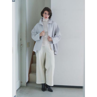 【尾州】Double Melton Zip Coat （ブラック）｜詳細画像
