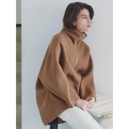 【尾州】Double Melton Zip Coat （ブラック）｜詳細画像