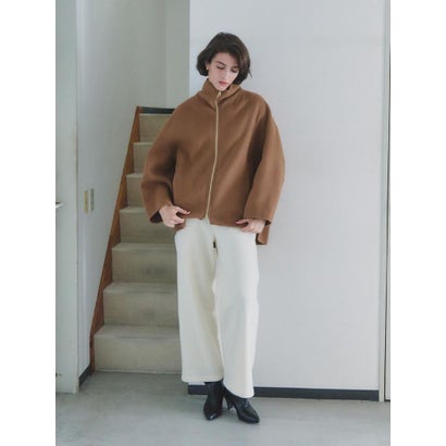 【尾州】Double Melton Zip Coat （ブラック）｜詳細画像