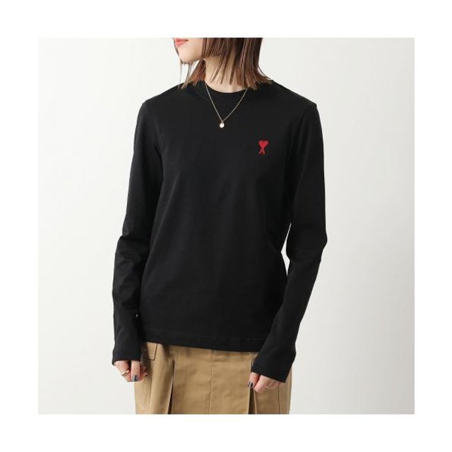 ami paris Tシャツ UTS205.726 長袖 ハートロゴ  （NOIR/001）
