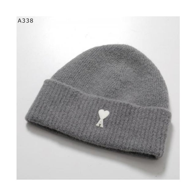 ami paris ニット帽 UBO005.KN0135 ビーニー アルパカ ウール （A338/GRIS-CENDRE/ECRU）