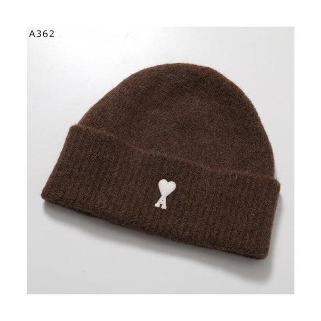ami paris ニット帽 UBO005.KN0135 ビーニー アルパカ ウール （A362/MARRON-CHOCOLATE）