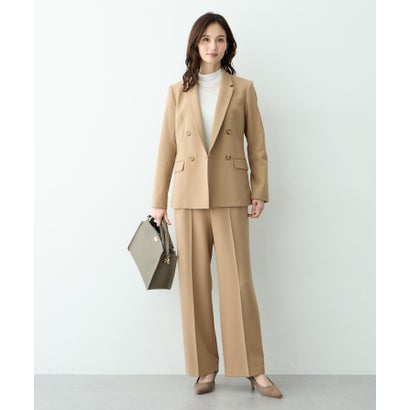 ストレッチダブルブレストジャケット【無地・チェック柄・ローズオイル加工・セットアップ対応】 （ブラック）｜詳細画像