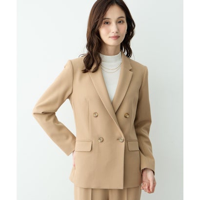 ストレッチダブルブレストジャケット【無地・チェック柄・ローズオイル加工・セットアップ対応】 （ブラック）｜詳細画像