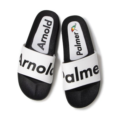 アーノルド パーマー フットウェアー Arnold Palmer FOOTWEAR アーノルドパーマー ビッグロゴ スライド シャワーサンダル （BLACK/WHITE）｜詳細画像