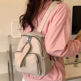 フェイクレザーミニリュック 鞄 レディース 韓国ファッション 10代 20代 30代 オフィスカジュアル 無地 ミニバッグ 大容量 シンプル 大人 可愛い スクール （ベージュ）