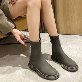フェイクレザーショートブーツ レディース 10代 20代 30代 韓国ファッション 春 夏 秋 冬 カジュアル 可愛い 白 黒 シンプル シューズ 靴 （カーキ）