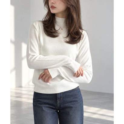 ハイネック長袖ニットトップス レディース ニット 長袖 無地 シンプル 着回し 大人 上品 おしゃれ カジュアル トレンド 人気 定番 （ブラウン）｜詳細画像