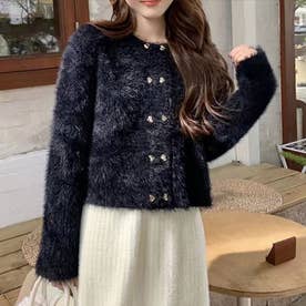 シャギーカーディガン 秋 冬 韓国ファッション 10代 20代 30代 レディース アウター ジャケット 暖かい 可愛い 上品 大人っぽい 綺麗め （ブラック）
