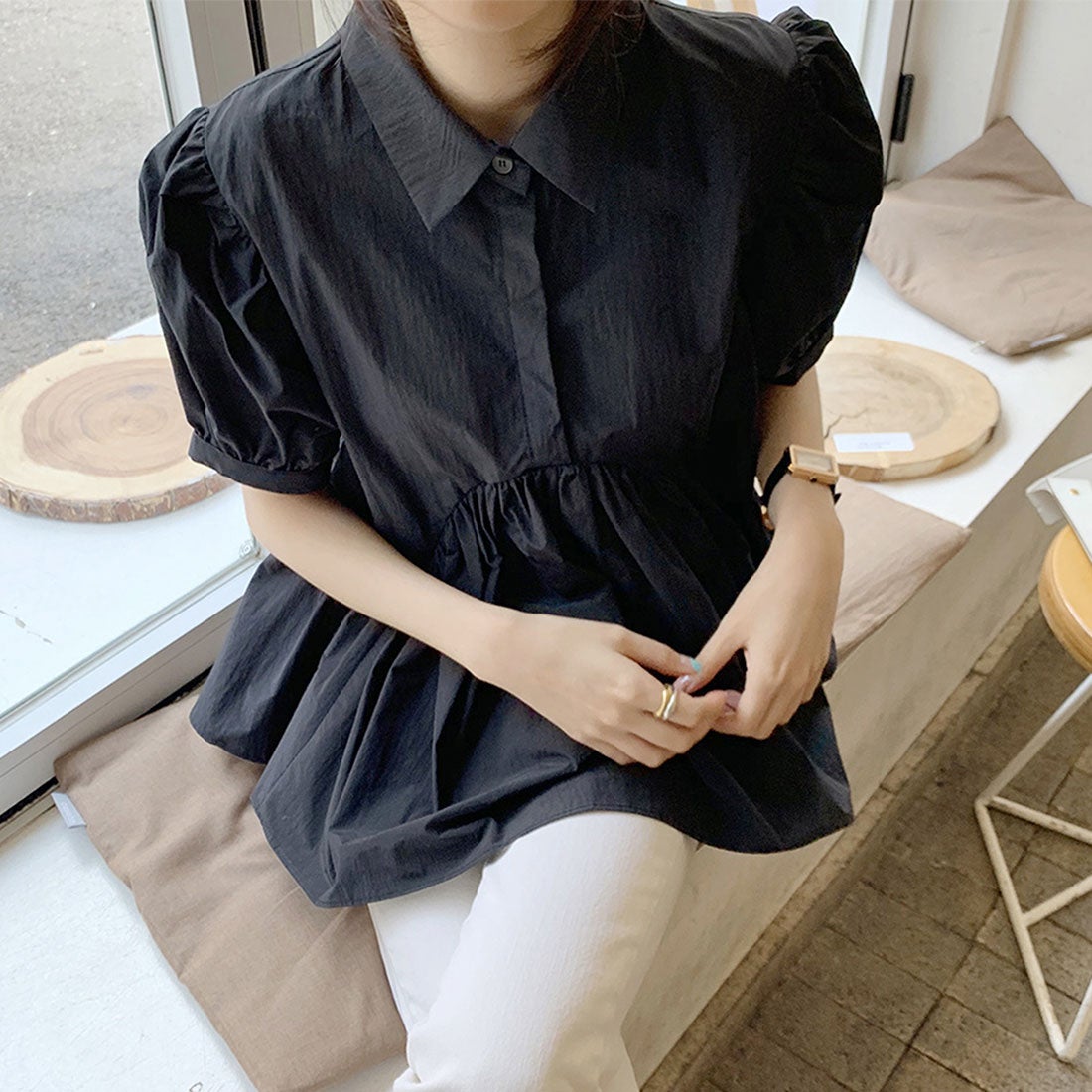 アミュレット Amulet パフスリーブブラウス レディース 10代 20代 30代 