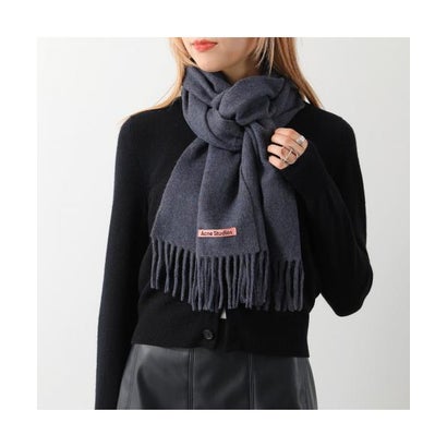 Acne Studios マフラー CA0218 ウール 無地 フリンジ  （900/Black）｜詳細画像