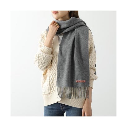 Acne Studios マフラー CA0218 ウール 無地 フリンジ  （900/Black）｜詳細画像