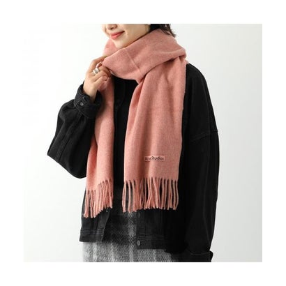 Acne Studios マフラー CA0210 ウール 無地 フリンジ （BLACK/ブラック）｜詳細画像