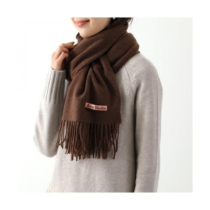 Acne Studios マフラー CA0210 ウール 無地 フリンジ （BLACK/ブラック）｜詳細画像