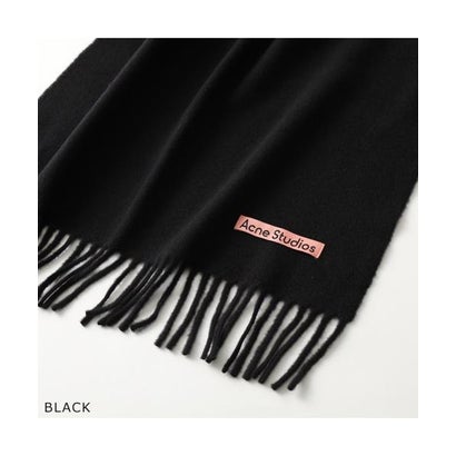 Acne Studios マフラー CA0210 ウール 無地 フリンジ （BLACK/ブラック）｜詳細画像