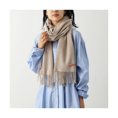 Acne Studios マフラー CA0210 ウール 無地 フリンジ （BLACK/ブラック）｜詳細画像