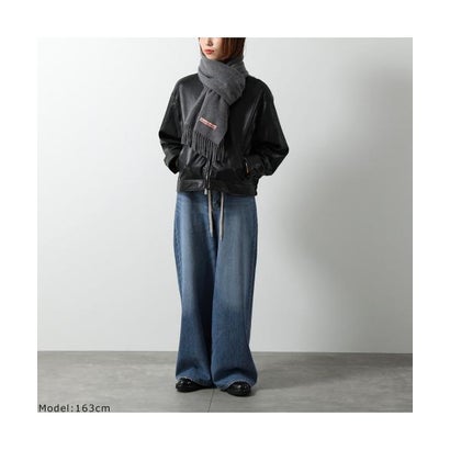 Acne Studios マフラー CA0210 ウール 無地 フリンジ （BLACK/ブラック）｜詳細画像