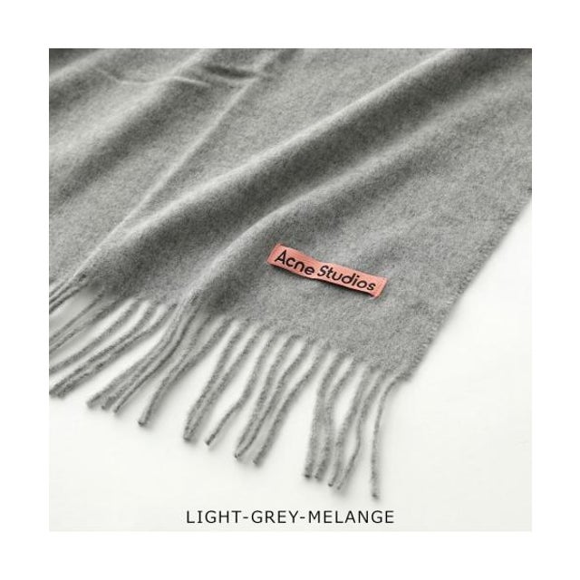 マフラー CA0210 ウール 無地 フリンジ （X92/LIGHT-GREY/グレー）