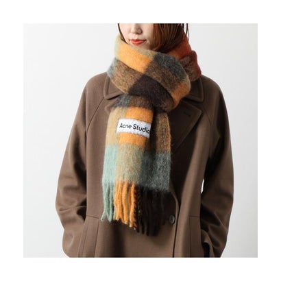 Acne Studios マフラー CA0084 チェック柄 大判 （DL6-VanillaBeige）｜詳細画像
