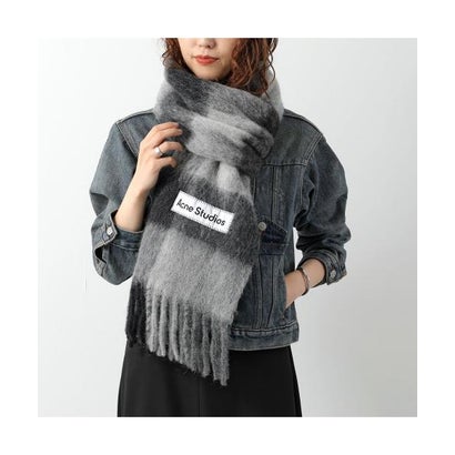 Acne Studios マフラー CA0084 チェック柄 大判 （DUC/Dark-Bkack/Grey/Dark-G）｜詳細画像