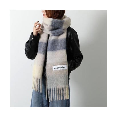 Acne Studios マフラー CA0084 チェック柄 大判 （DUC/Dark-Bkack/Grey/Dark-G）｜詳細画像