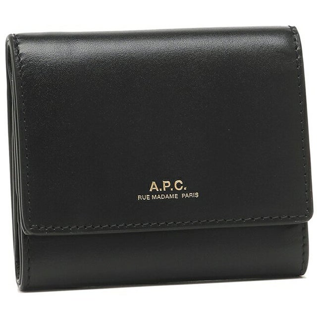
                    三つ折り財布 コンパクト財布 ブラック メンズ レディース APC F63453 PXBMW LZZ 一粒万倍日 （ブラック）