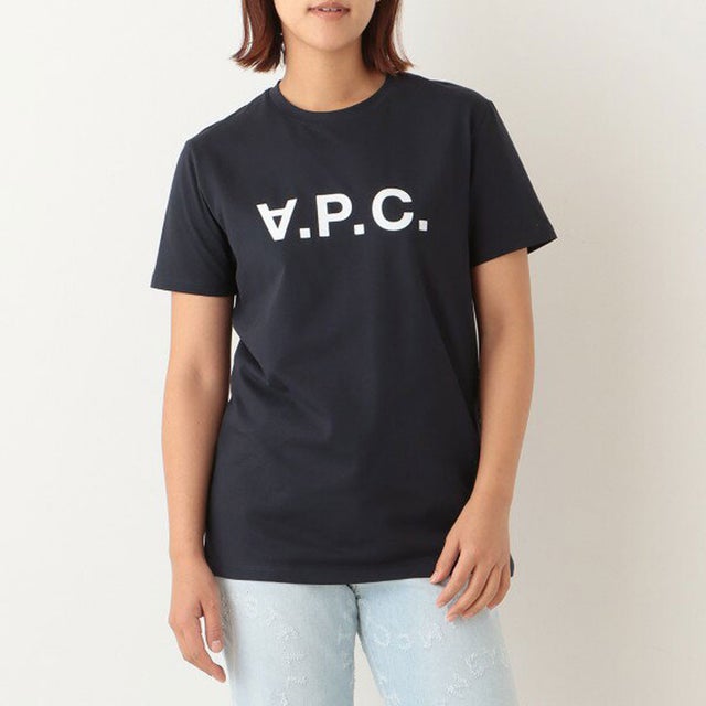 
                    Tシャツ 定番 半袖カットソー トップス ネイビー メンズ レディース APC COBQX H26943 IAK T-SHIRT VPC COLOR IAK DARK NAVY ロゴT （ネイビー）