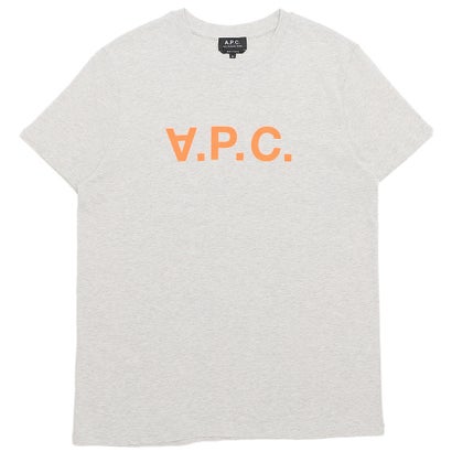アーペーセー A.P.C. Tシャツ 半袖カットソー トップス グレー オレンジ メンズ レディース APC H26217 COBQX ECRU CHINE ORANGE （グレー）｜詳細画像