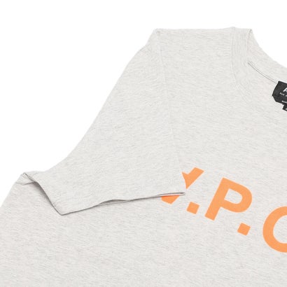 アーペーセー A.P.C. Tシャツ 半袖カットソー トップス グレー オレンジ メンズ レディース APC H26217 COBQX ECRU CHINE ORANGE （グレー）｜詳細画像
