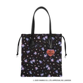 美品✨ANNA SUI トートバッグ　チャーム付き　A4可　黒　肩掛け アナスイ ANNA SUI ANNA SUI × MY MELODY & KUROMI トートバッグ -人気